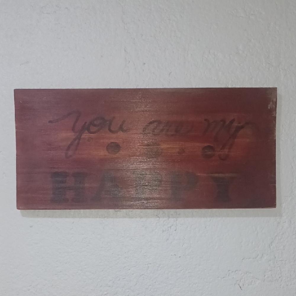 Barnwood Rustic Brown Wall Sign - 'You Are My Happy'
